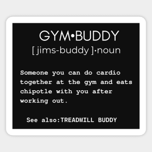 Gym buddy dictionary funny fitness taco sarcastic joke Sticker